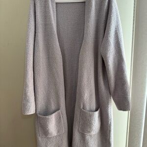 George blue Cardigan Sweater Soft Open-Front Design